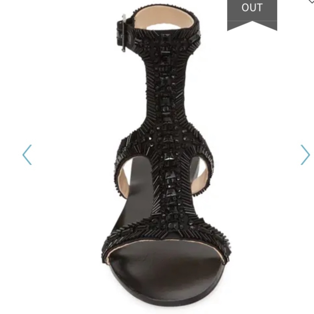 Black Vince Camuto Black beaded Gladiator Sandal - Picture 6 of 10